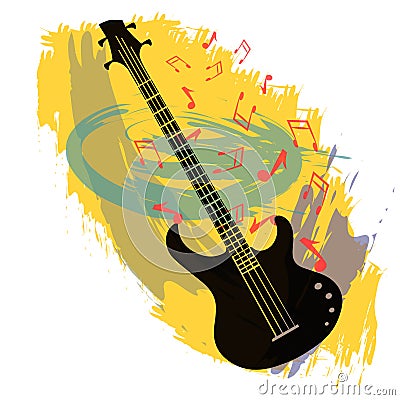 Abstract background with bass guitar Stock Photo