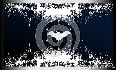 Abstract Background with Bat Silhouette Vector Illustration