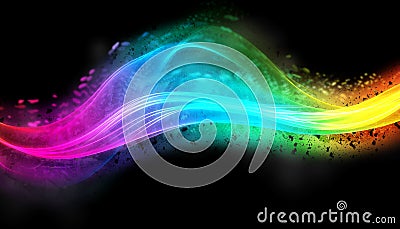 Rainbow dynamic wave abstract background Stock Photo