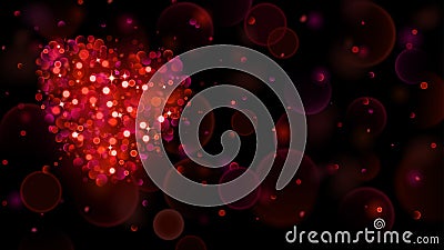 Abstract background with big red heart with bokeh effect Vector Illustration