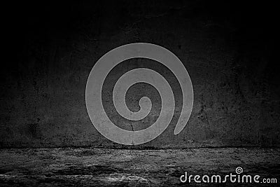 Abstract background black room dark concrete wall and floor Stock Photo