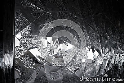 Abstract background of black shiny metalic polygonal shapes Stock Photo