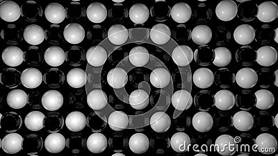 Abstract background with black and white spheres Stock Photo