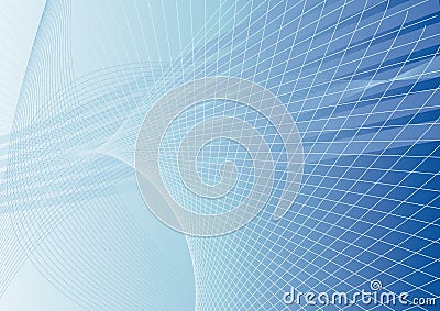 Abstract background in blue with curves Vector Illustration