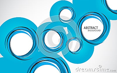 Abstract background with blue circles Vector Illustration