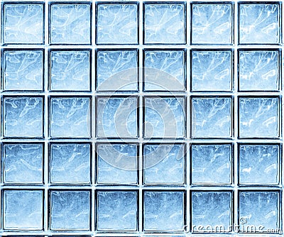 Abstract background of blue glass wall cubes. Stock Photo