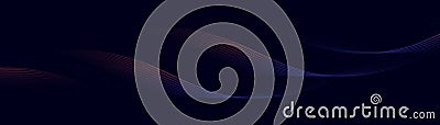 Abstract background with blue glowing wavy lines overlaps the pattern. Modern minimal trendy shiny blue lines pattern. Vector Vector Illustration