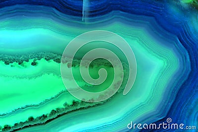 Abstract background, blue and green agate slice mineral Stock Photo