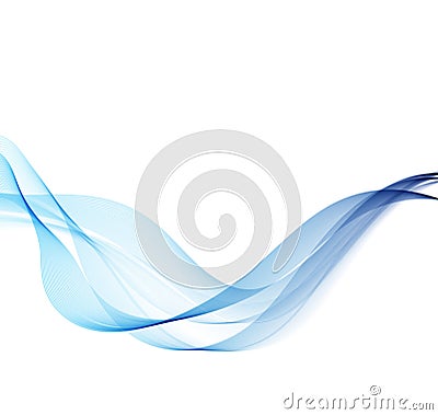 Abstract background with blue smoke wave Vector Illustration