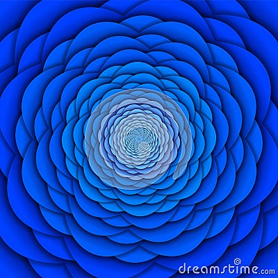 Abstract background. Blue spiral flower pattern. Abstract Lotus Flower. Esoteric Mandala Symbol. Vector Illustration