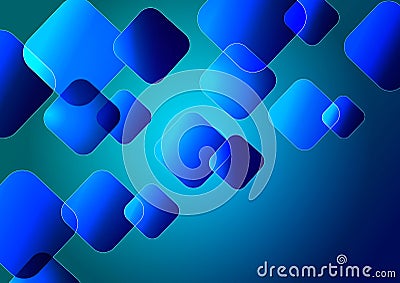 Modern banner with blue squares on a blue background Vector Illustration