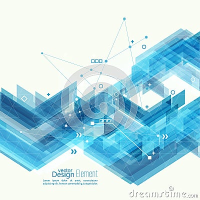 Abstract background with blue stripes corner Vector Illustration