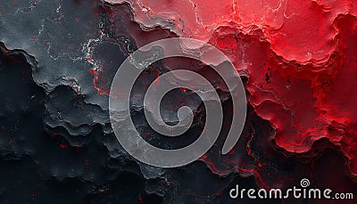Abstract Background with Blue to Red Gradient and Lava-like Patterns Stock Photo