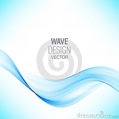 Abstract vector background, blue transparent waved lines for brochure, website, flyer design. smoke wave. wavy lines Vector Illustration