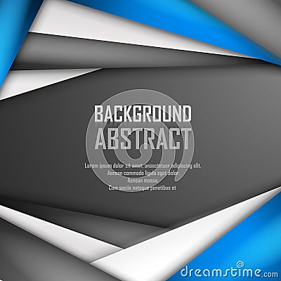 Abstract background of blue, white and black Vector Illustration