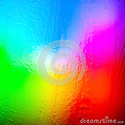 Abstract background. Abstract blur image of multicolored rainbow gradients and glare through frozen glass. The texture of water Stock Photo