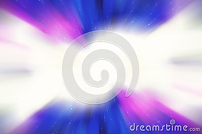 Abstract background with blurred magic neon blue light rays. Stock Photo