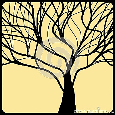 Abstract background with branches of tree, lines pattern, graphic design illustration wallpaper, silhouette of trees Cartoon Illustration
