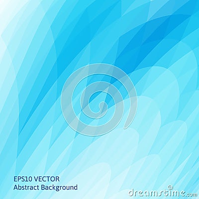 Abstract background with bright blue wavy shapes. The smooth curves of the geometric shapes. Vector Illustration