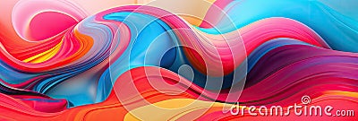 Abstract background with bright colors and fluid shapes Dynamic composition with glowing lines Stock Photo