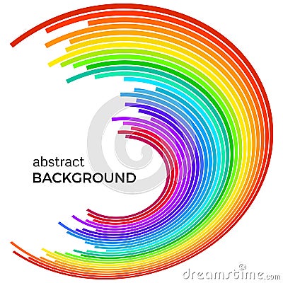 Abstract background with bright rainbow colorful lines Vector Illustration