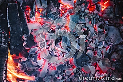 Abstract background of burning coals Stock Photo