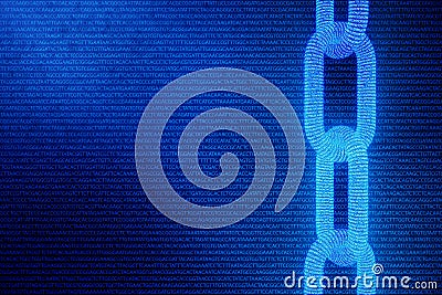 Abstract background with chain concept. Medical Blockchain. DNA Base Pairs Blockchain. Adenine, thymine, cytosine and Stock Photo