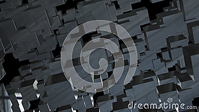 Abstract background with chaotic cubes. 3d rendering Stock Photo