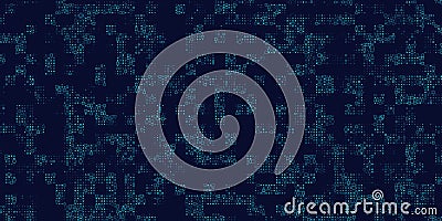 Abstract background chaotic size blue pixels and rectangles. Rectangle mosaic design. Vector Illustration Vector Illustration