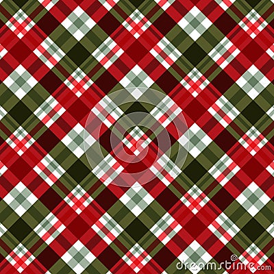 Abstract background with Christmas themed plaid design Vector Illustration