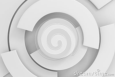 Abstract background. circle parts rotation. 3D illustration Cartoon Illustration