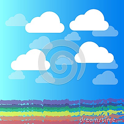 Abstract background of cloud and blue sky vector illustration Vector Illustration