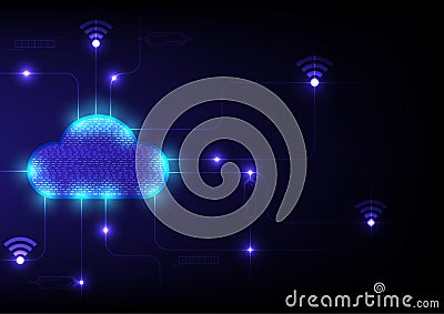 Abstract background cloud storage vector desig network communication telecoms circuit Vector Illustration