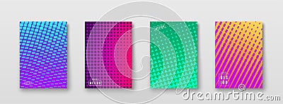 Abstract background with color elements halftone texture. Bright geometric gradient pattern poster design. Trend minimal Vector Illustration