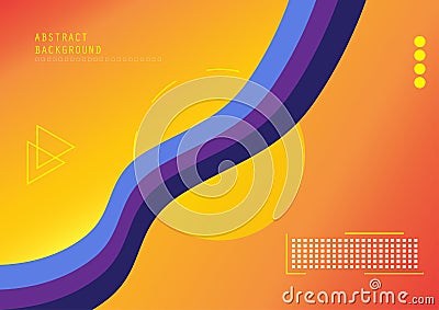 Abstract background with color gradient and geometric wave lines pattern design. Vector Illustration