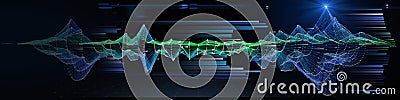 Abstract background color graph with bluirred lines and light . Technology wireframe concept virtual data. Banner for business, Stock Photo