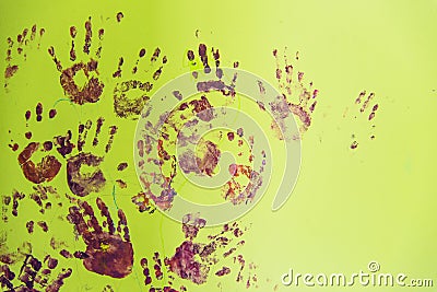 Abstract background with color hand impressions, concept of modern art Stock Photo