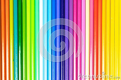 Abstract background from color pencils. Line of colored pencils. Stock Photo