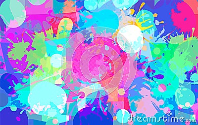 Abstract background of color stains of paints Vector Illustration