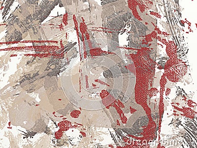 Grunge texture of colored paint strokes and blurry stains with brushes of different sizes and shapes Stock Photo