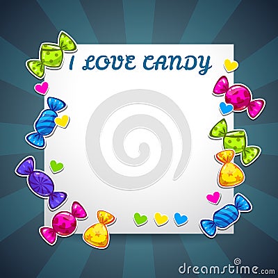 Abstract background with colorful candy stickers Vector Illustration