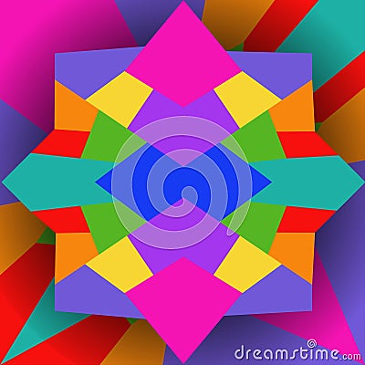 Abstract background with colorful geometric shapes. Circle, Rectangle, Triangle Stock Photo