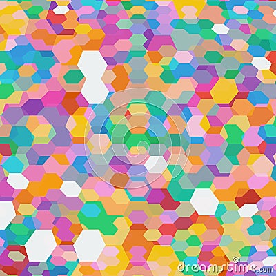 Abstract background with colorful hex polygons Vector Illustration