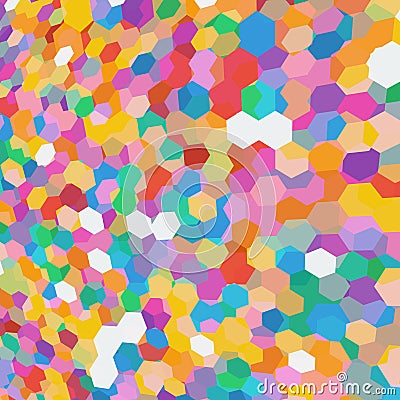 Abstract background with colorful hex polygons Vector Illustration