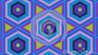 Abstract background of colorful hexagon and different surrounding rings. Abstract hexagon background Stock Photo