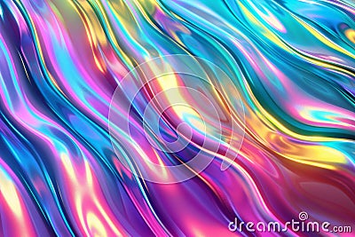 Abstract background with colorful iridescent waves Stock Photo