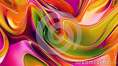 Abstract background with colorful liquid paint swirling and mixing. Creating a mesmerizing and vibrant visual experience Stock Photo