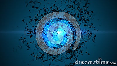 Abstract Background with Colorful Music notes. Stock Photo