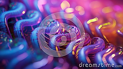 Abstract background of colorful wires, AI Stock Photo