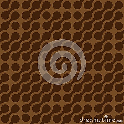 Abstract background of connected dots in diagonal arrangement. Brown chocolatte theme wallpaper. Seamless pattern vector Vector Illustration